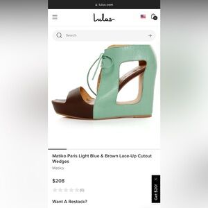 Matiko Paris Lt Blue & Brwn Lace-Up Wedge as seen on Julie of Orchid Grey Blog